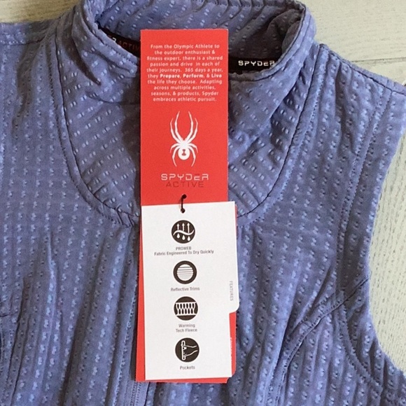 SPYDER ACTIVE NEW WITH TAGS ZIP UP WOMENS VEST SMALL WARMING TECH FLEECE BLUE - Picture 4 of 7